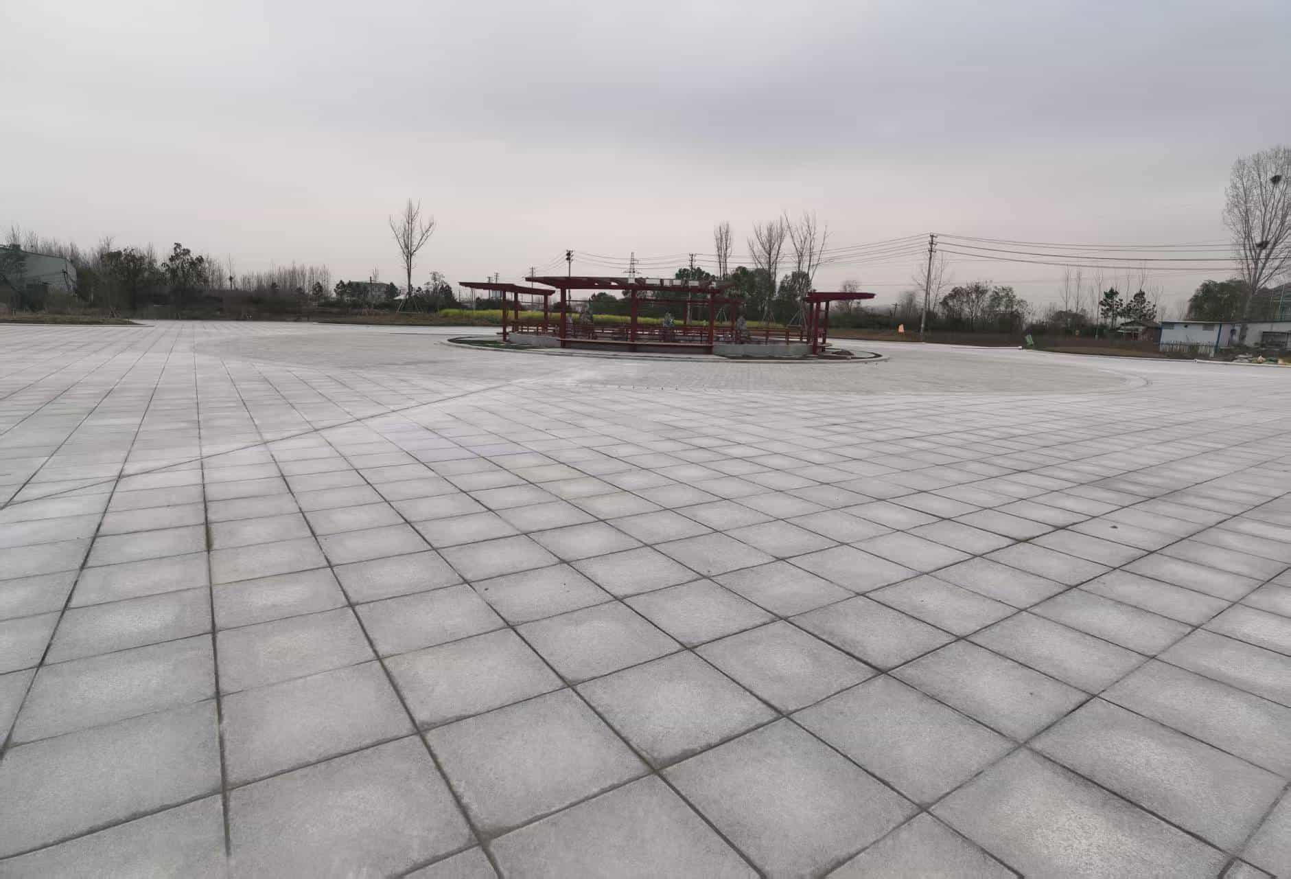 铁岭 芝麻白火烧面-公园广场地铺效果