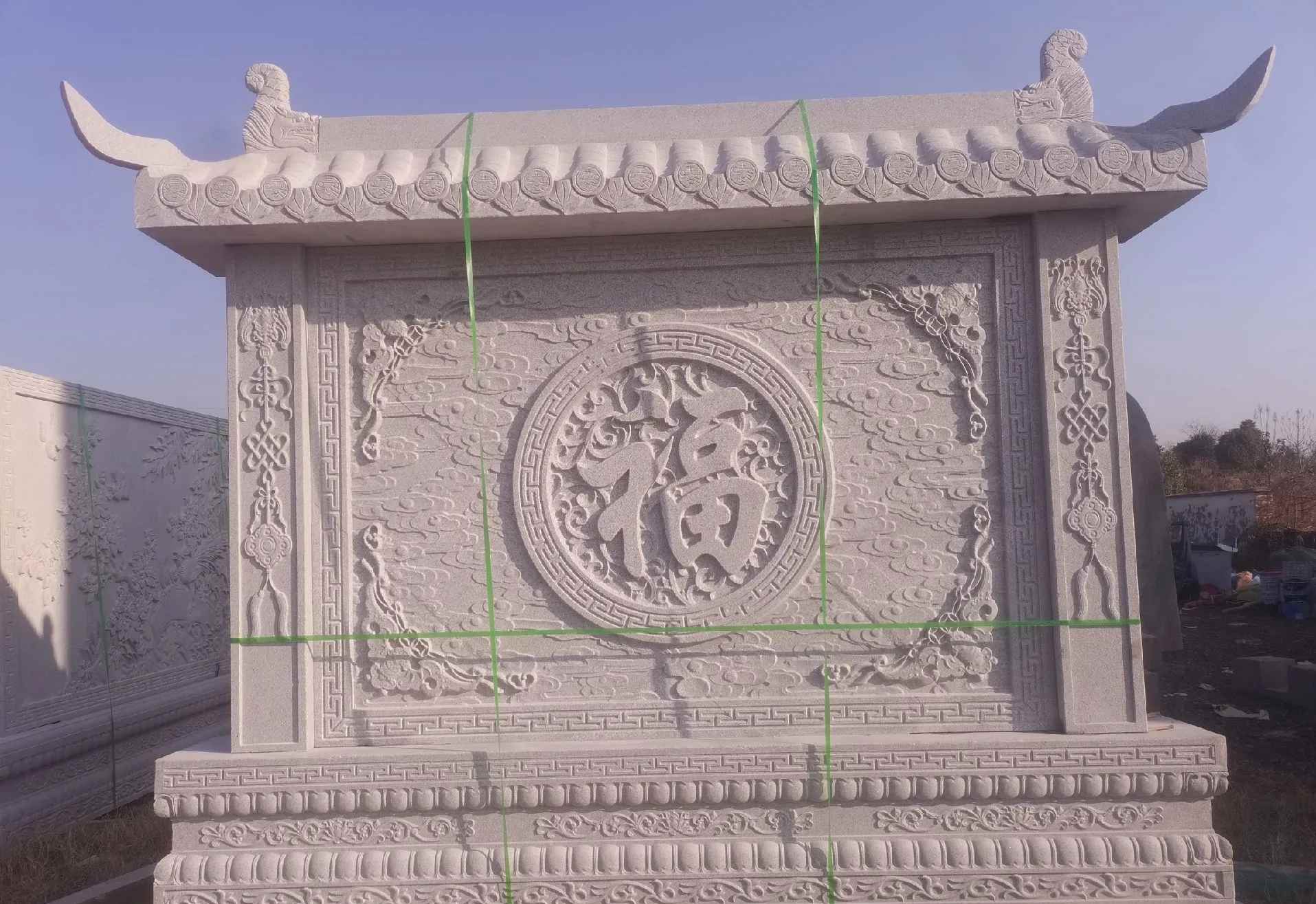 铁岭 芝麻白花岗岩屏风，照壁，影壁
